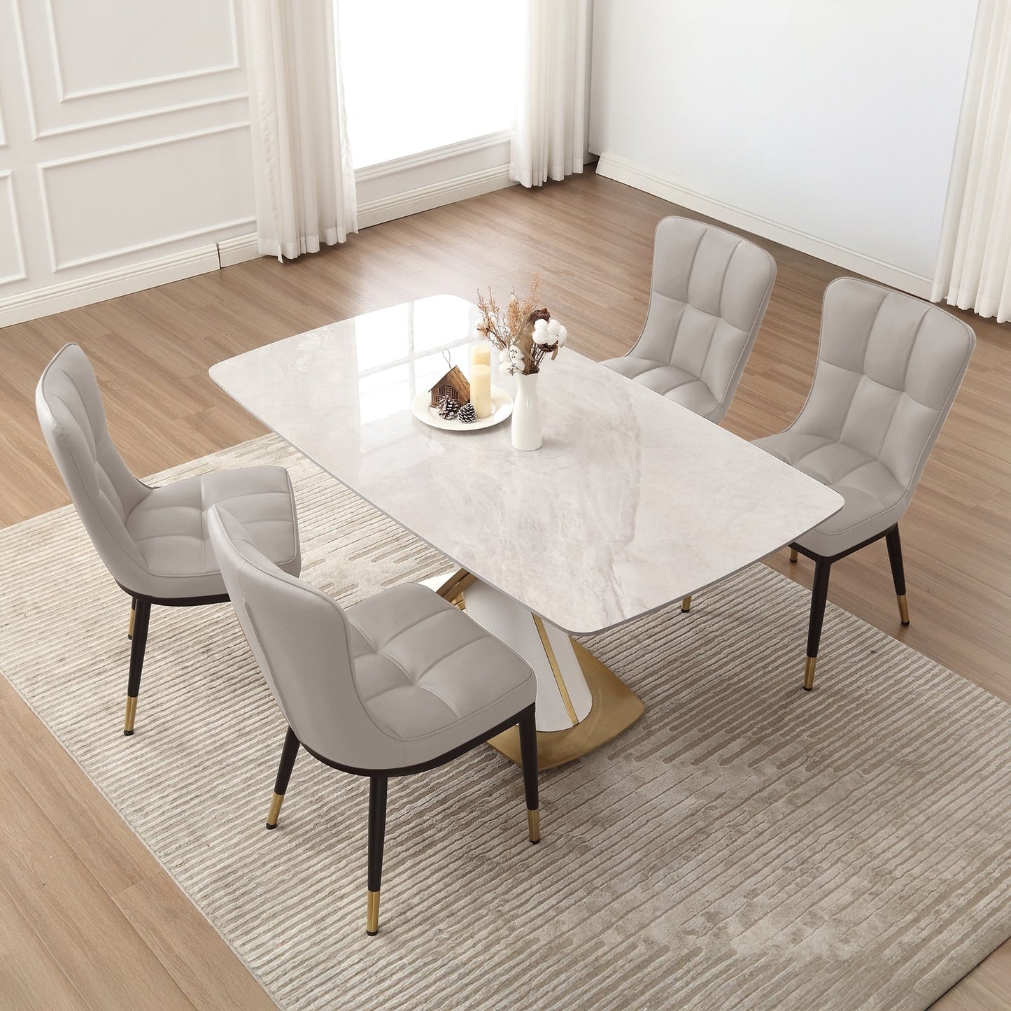 Set di 2/4 sedie da pranzo imbottite in similpelle