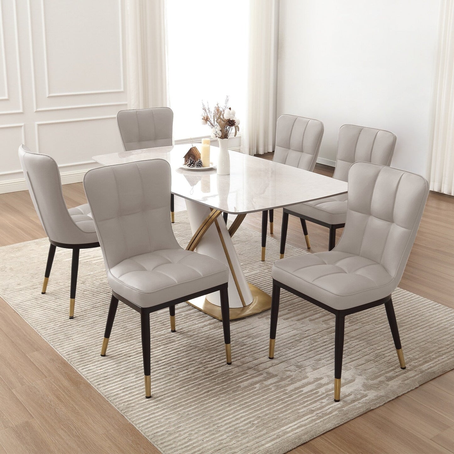 Set di 2/4 sedie da pranzo imbottite in similpelle