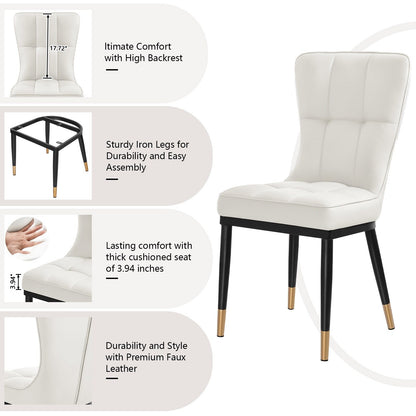 Set di 2/4 sedie da pranzo imbottite in similpelle