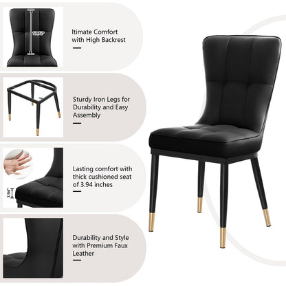 Set di 2/4 sedie da pranzo imbottite in similpelle