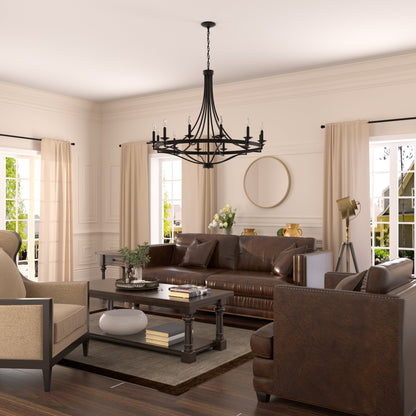 Lampadario Fidenza a 12 luci in stile Impero moderno in stile fattoria con UL - D40'' * H135''