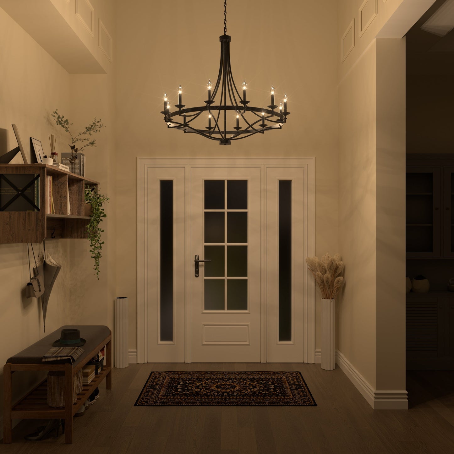 Lampadario Fidenza a 12 luci in stile Impero moderno in stile fattoria con UL - D40'' * H135''