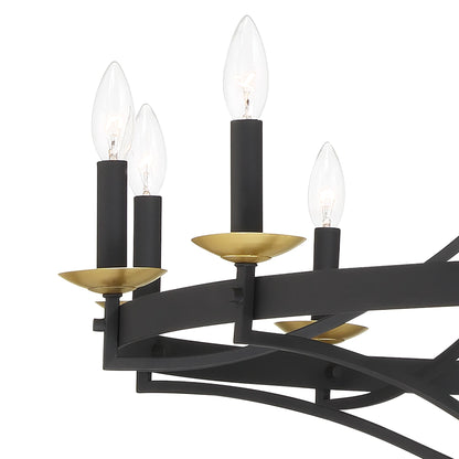 Lampadario Fidenza a 12 luci in stile Impero moderno in stile fattoria con UL - D40'' * H135''