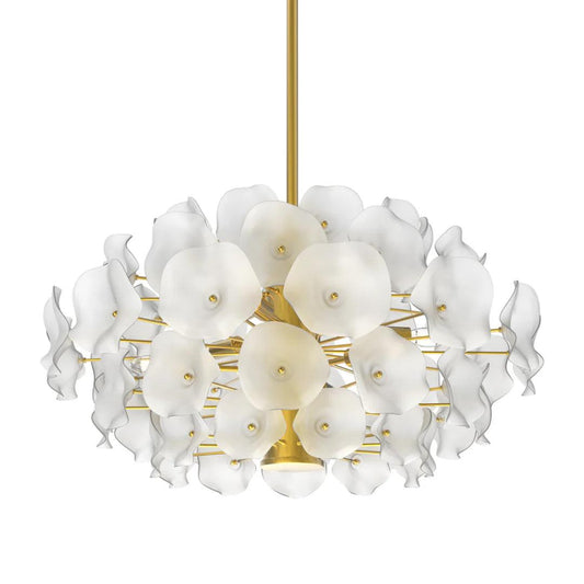 Lampadario floreale in oro bianco