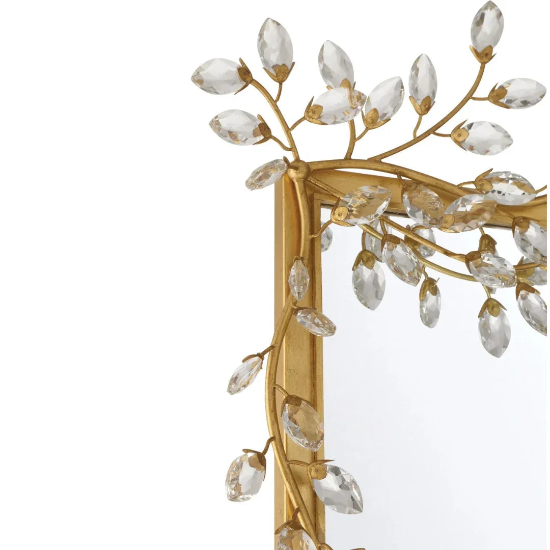 Specchio rettangolare in cristallo floreale