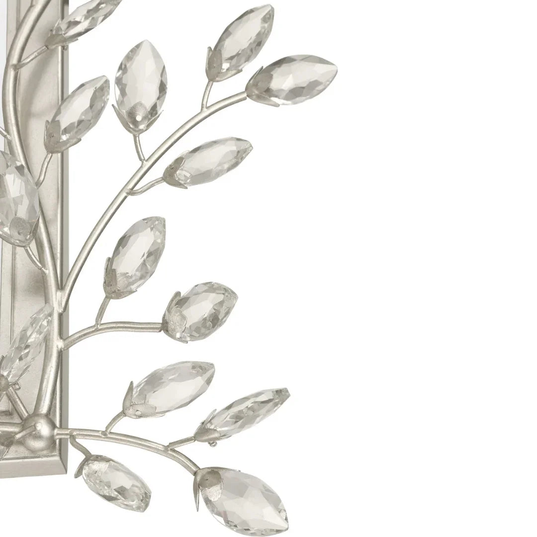 Specchio rettangolare in cristallo floreale