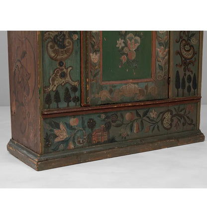 Armadio austriaco dipinto a mano Amadeus, circa 1850