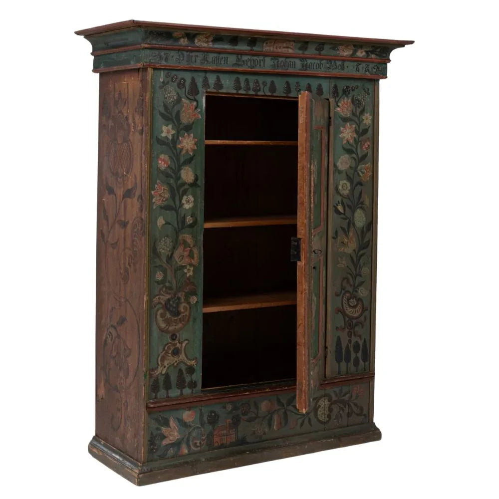 Armadio austriaco dipinto a mano Amadeus, circa 1850