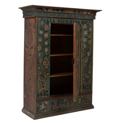 Armadio austriaco dipinto a mano Amadeus, circa 1850