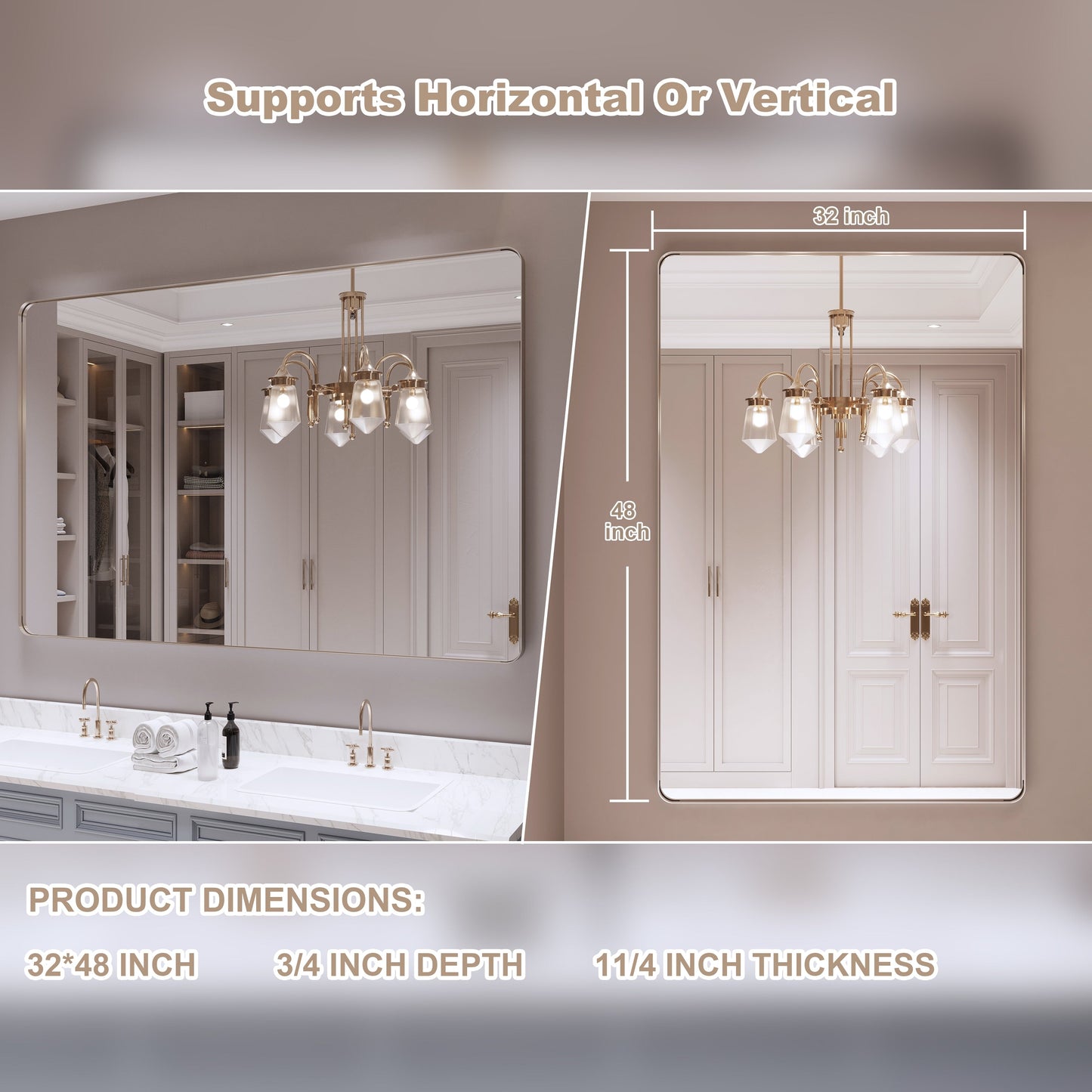 Specchio da bagno con cornice da parete