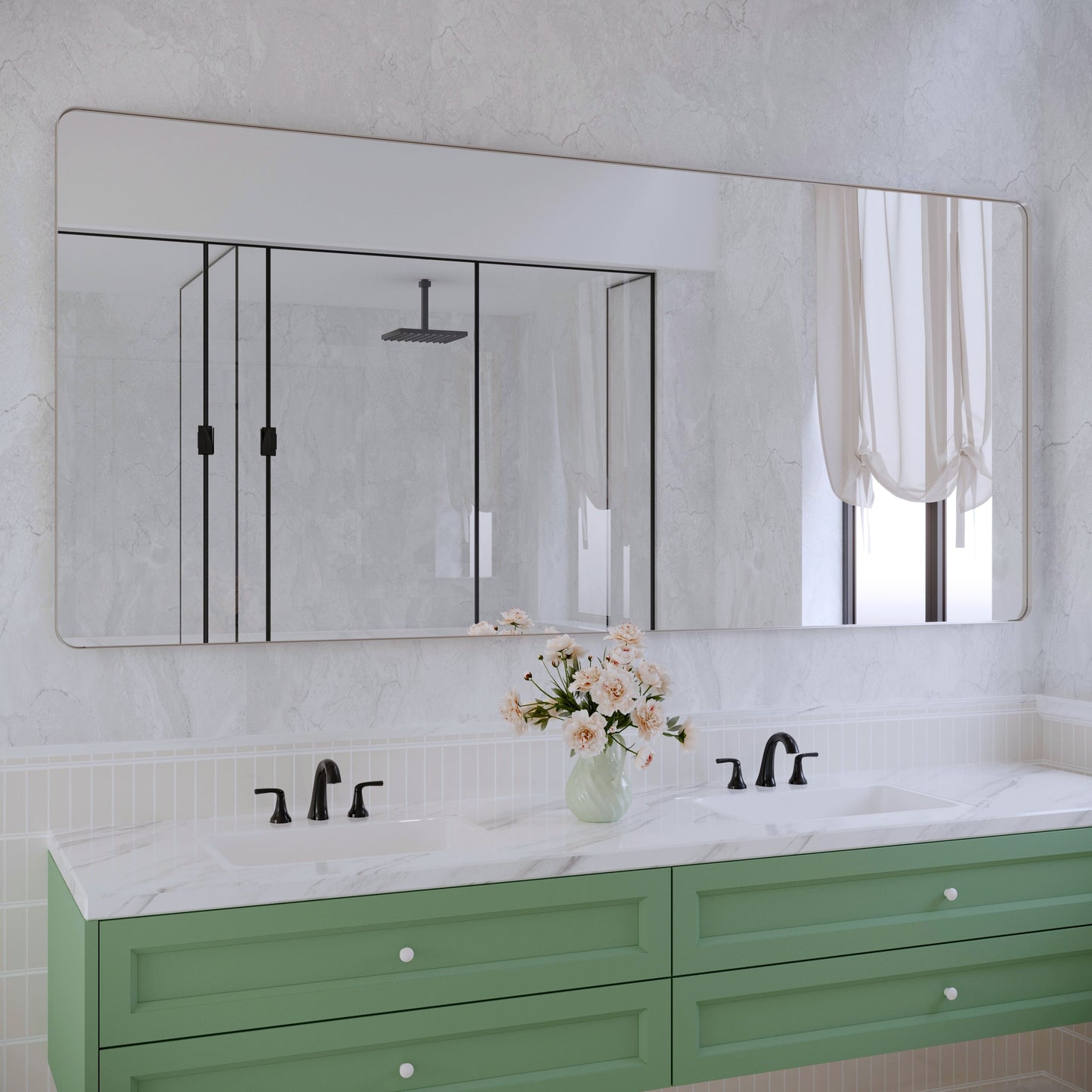 Specchio da bagno con cornice da parete