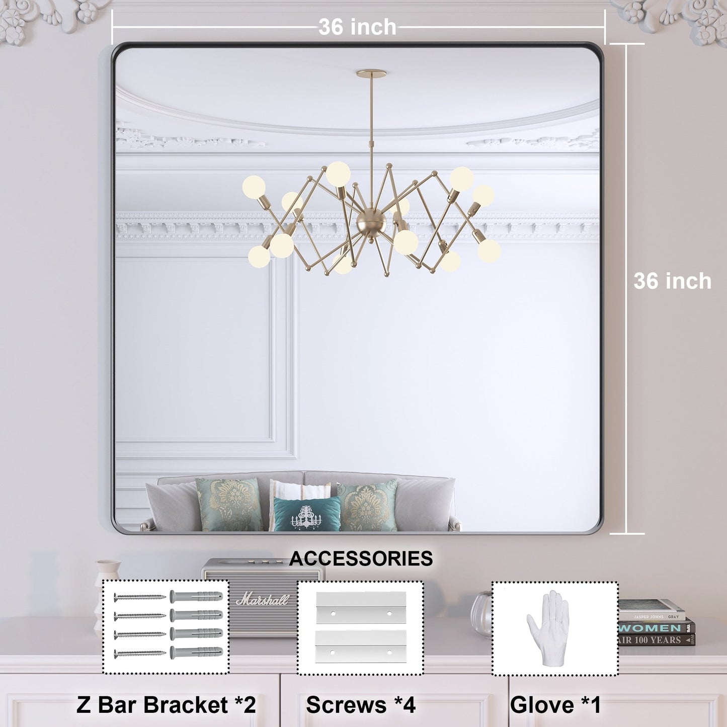 Specchio da bagno con cornice da parete