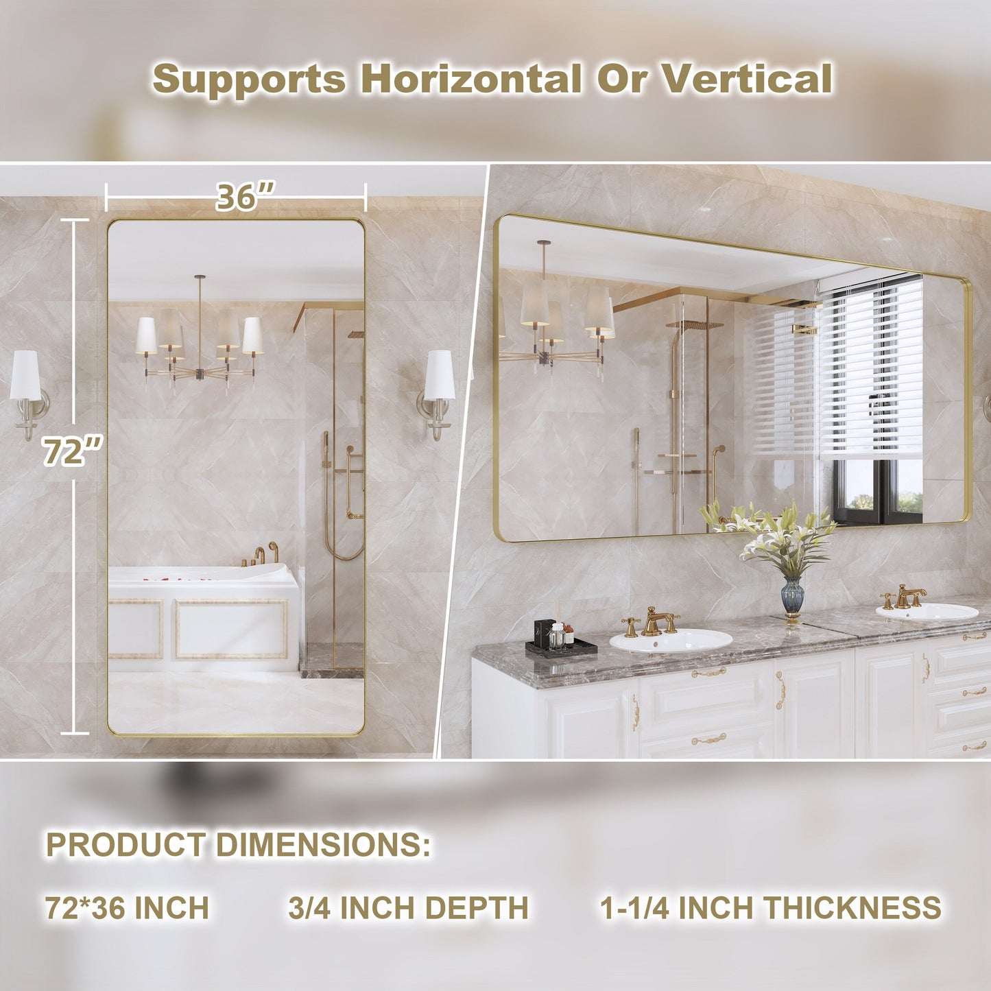 Specchio da bagno con cornice da parete