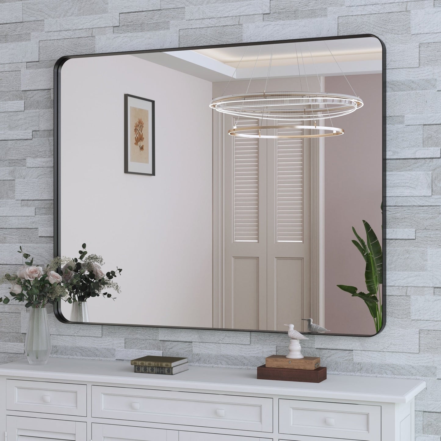 Specchio da bagno con cornice da parete