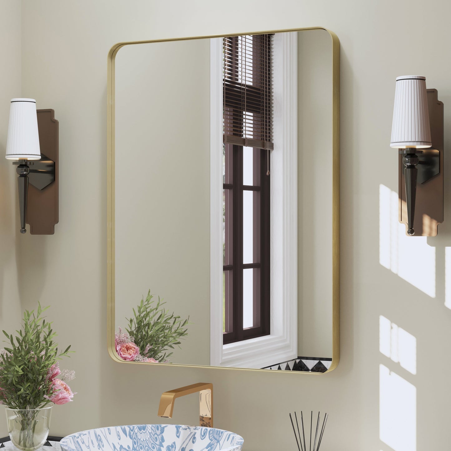 Specchio da bagno con cornice da parete
