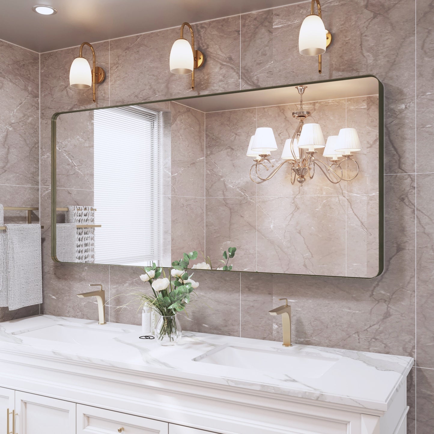 Specchio da bagno con cornice da parete