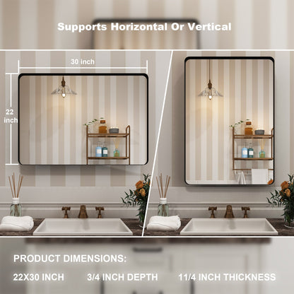 Specchio da bagno con cornice da parete