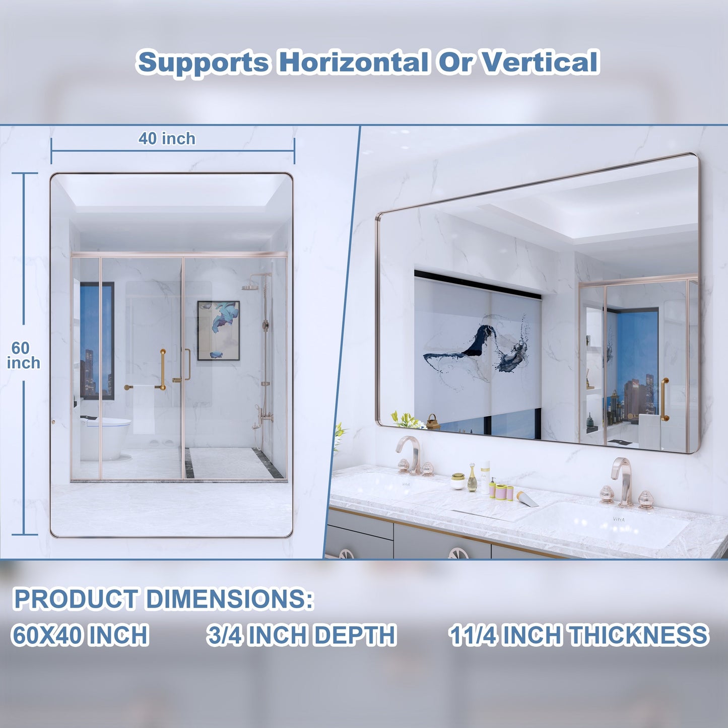 Specchio da bagno con cornice da parete