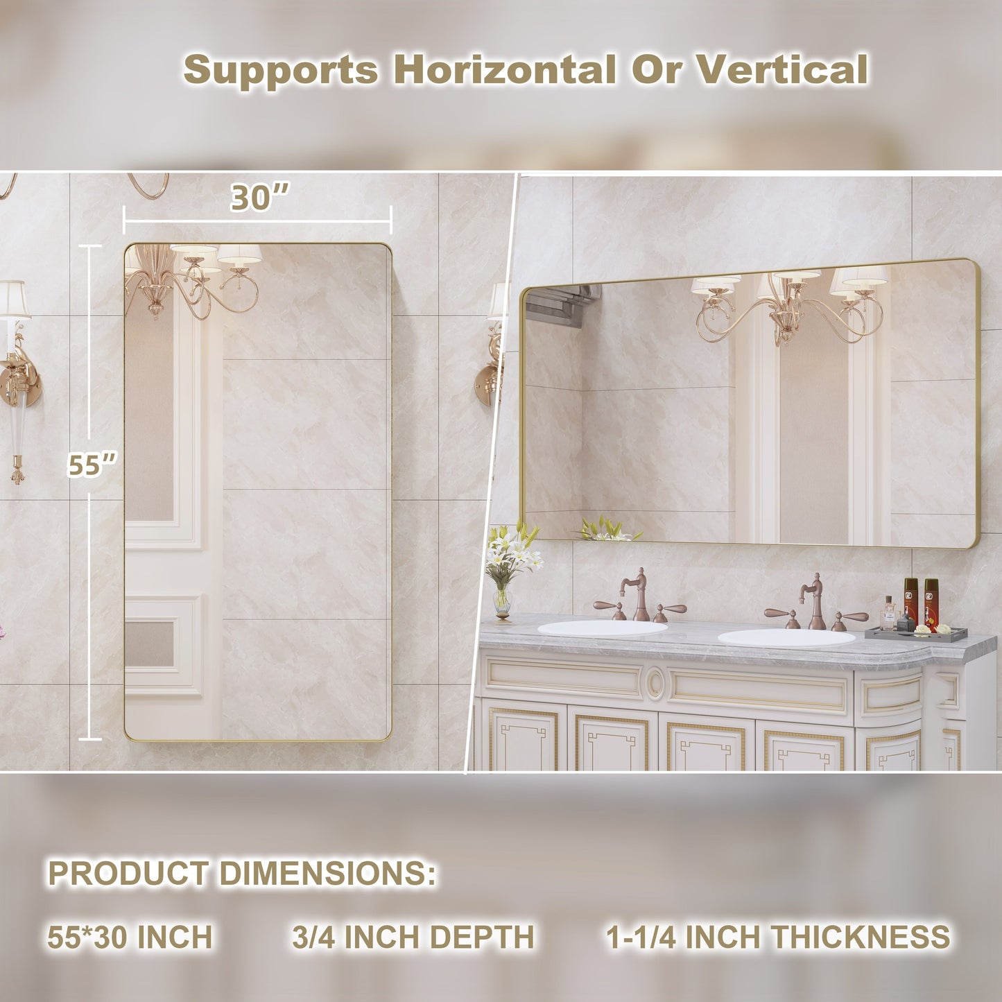 Specchio da bagno con cornice da parete