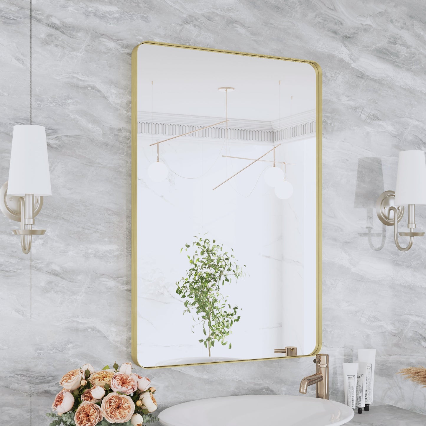Specchio da bagno con cornice da parete