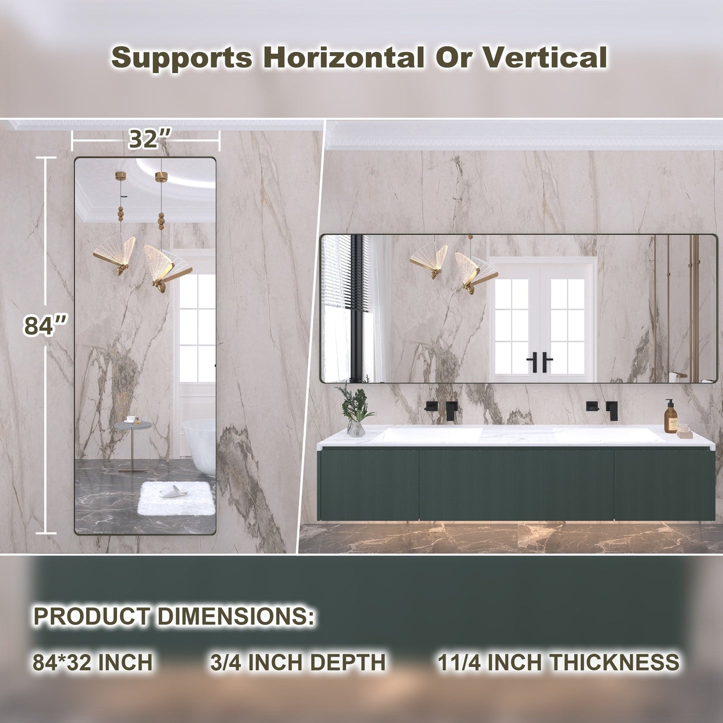 Specchio da bagno con cornice da parete