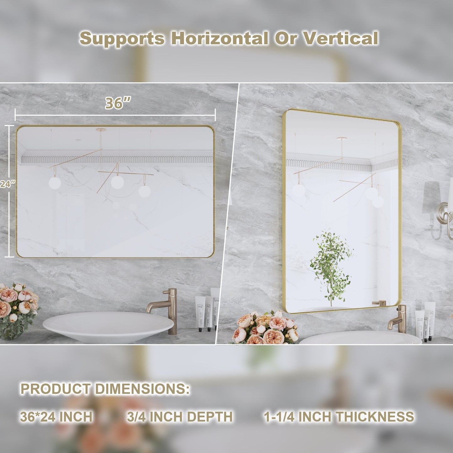 Specchio da bagno con cornice da parete