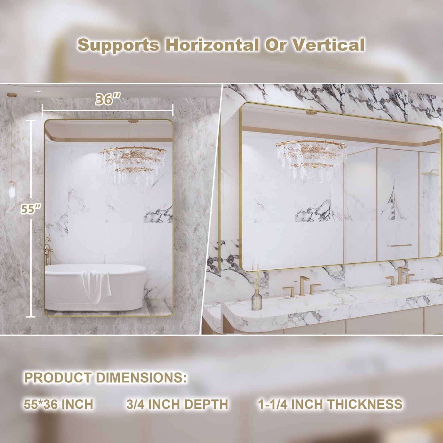 Specchio da bagno con cornice da parete