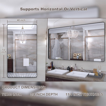 Specchio da bagno con cornice da parete