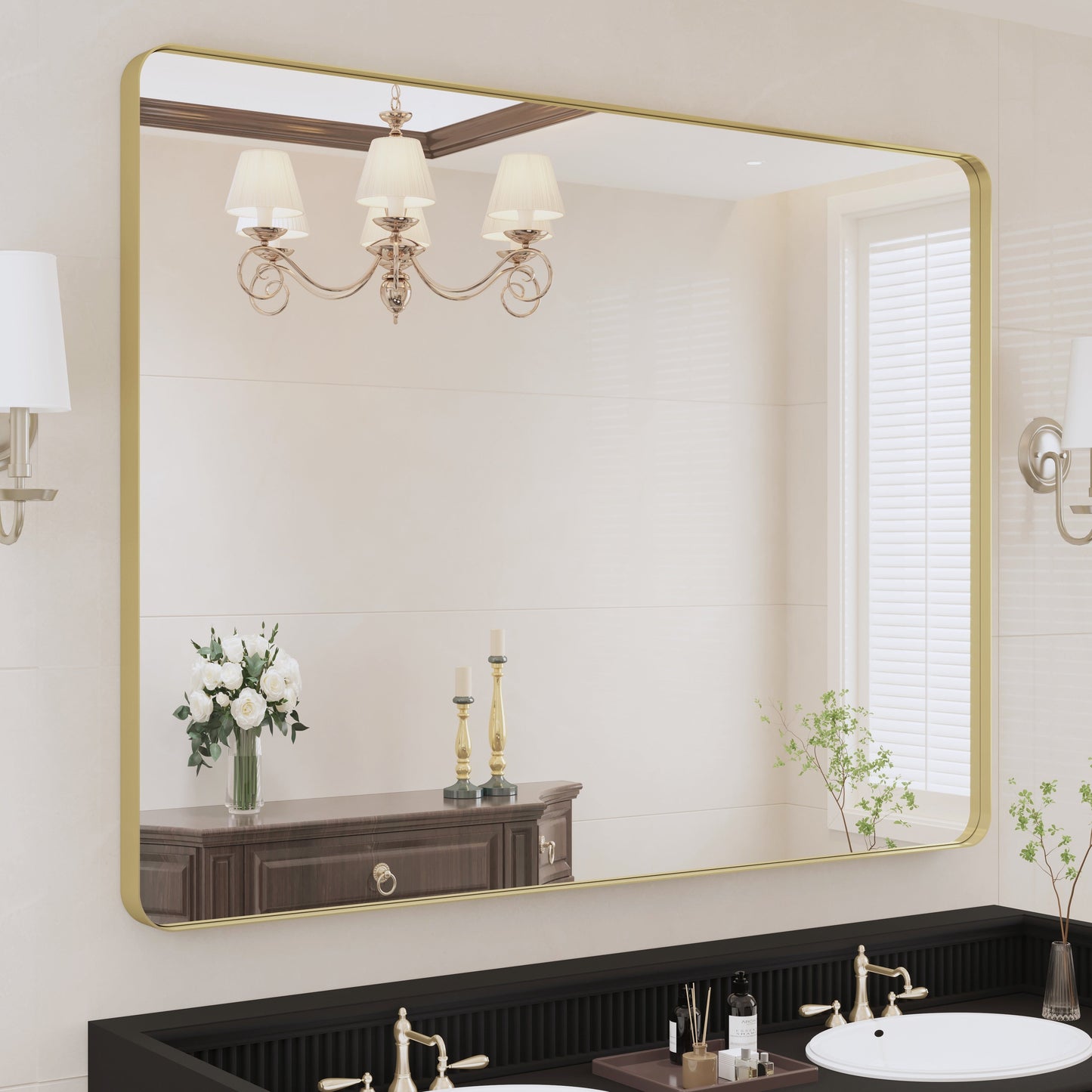 Specchio da bagno con cornice da parete