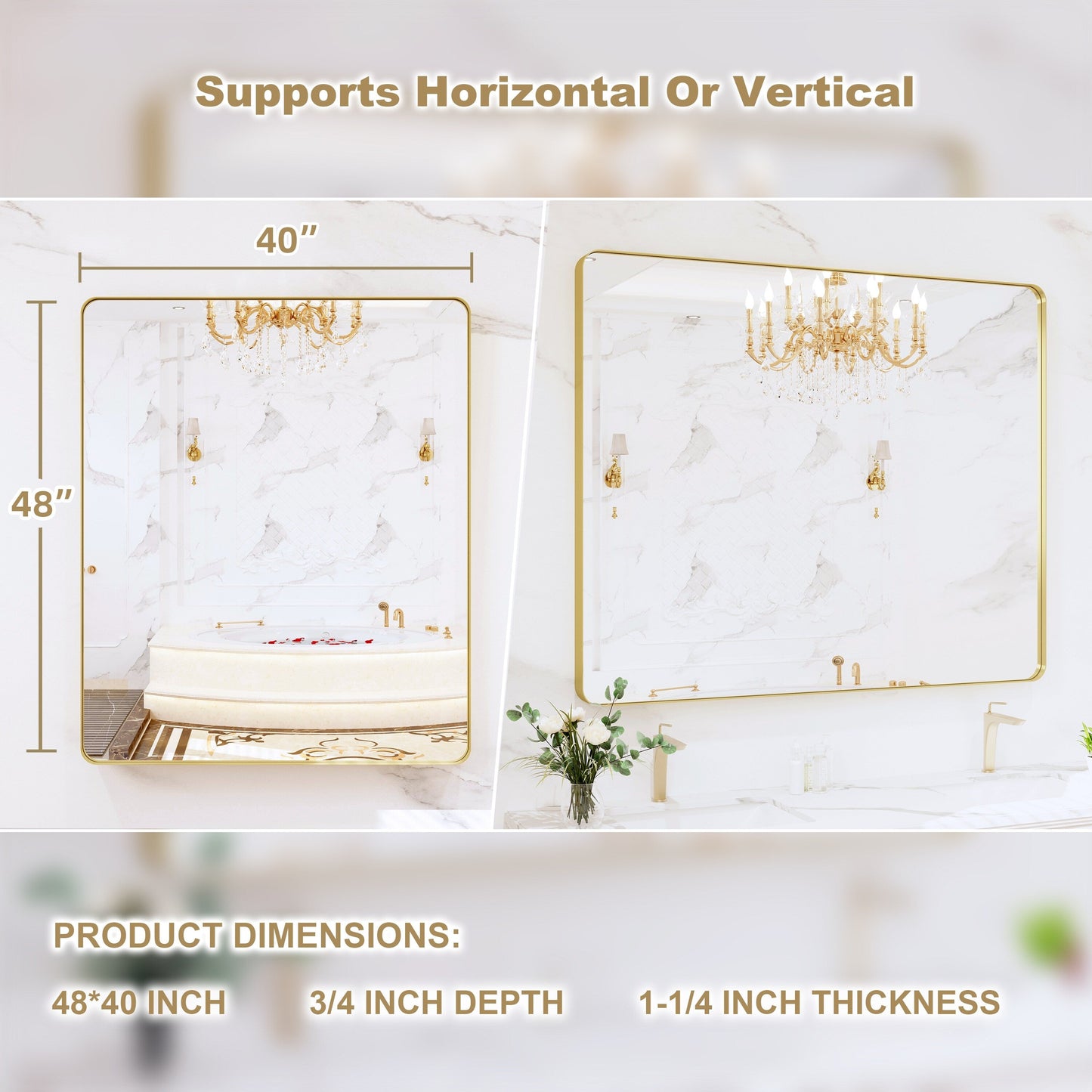 Specchio da bagno con cornice da parete