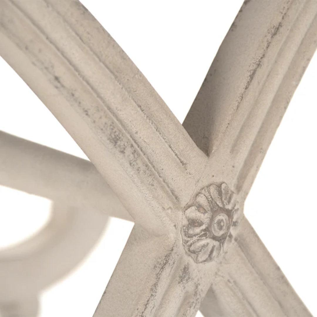 Piccolo sgabello decorativo bianco a spirale