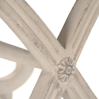 Piccolo sgabello decorativo bianco a spirale