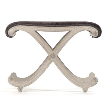 Piccolo sgabello decorativo bianco a spirale