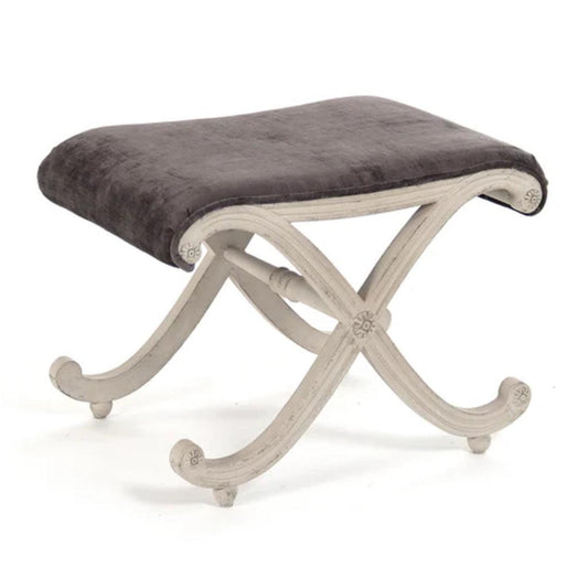 Piccolo sgabello decorativo bianco a spirale