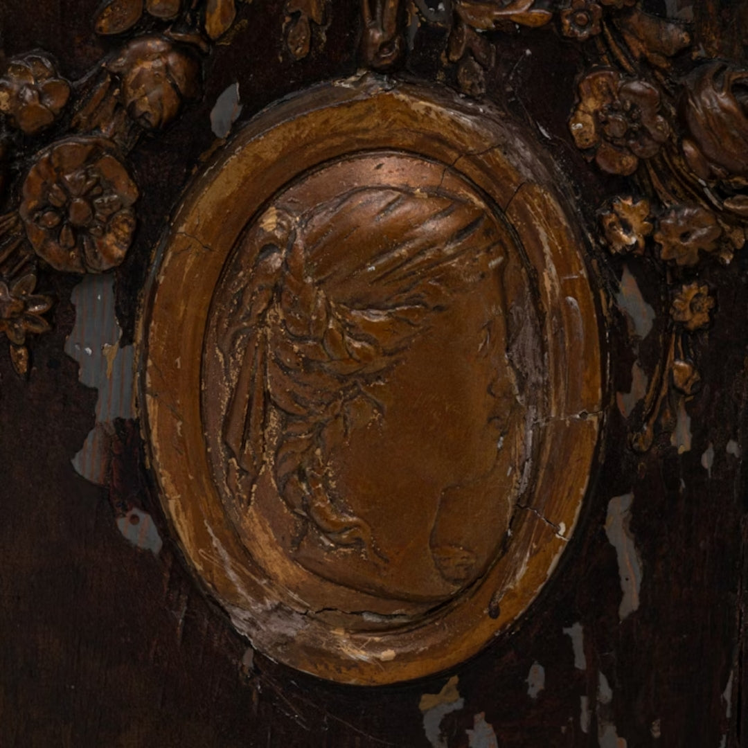 Credenza francese decorata in marmo dorato, 1860