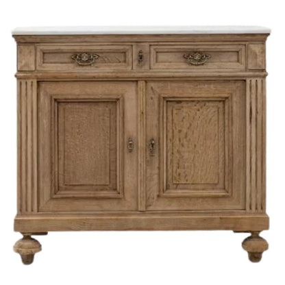 Credenza con piano in marmo bianco in stile francese, circa 1870