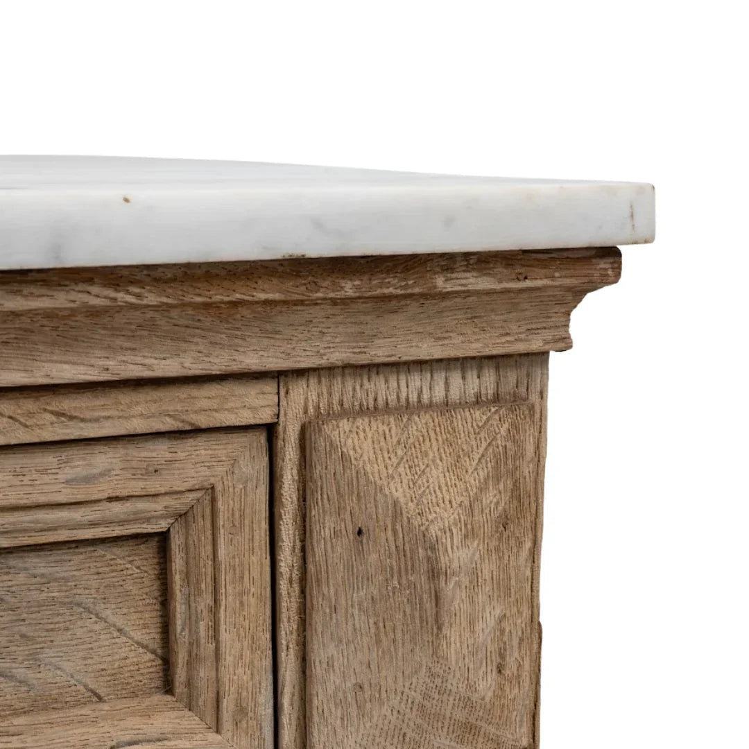 Credenza con piano in marmo bianco in stile francese, circa 1870