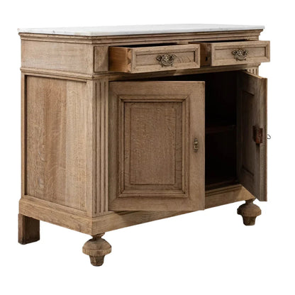 Credenza con piano in marmo bianco in stile francese, circa 1870