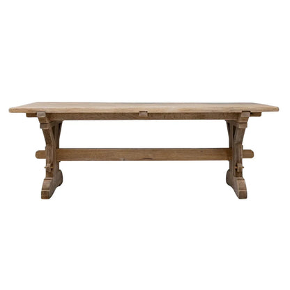 Tavolo da fattoria francese in rovere con cavalletto, circa 1940