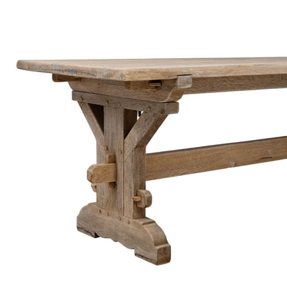 Tavolo da fattoria francese in rovere con cavalletto, circa 1940