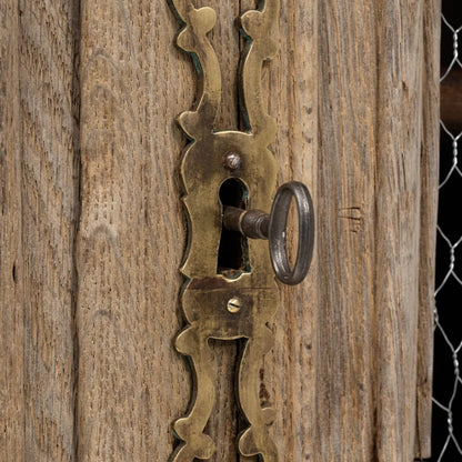 Mobiletto francese in rovere massello con ante a rete, circa 1840