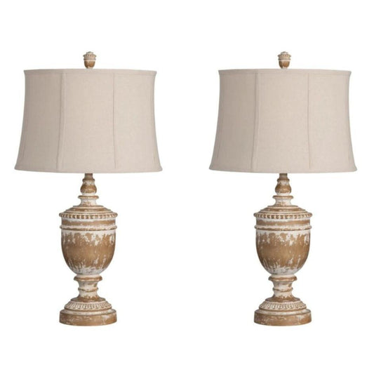 Lampade da tavolo a urna con piedistallo francese