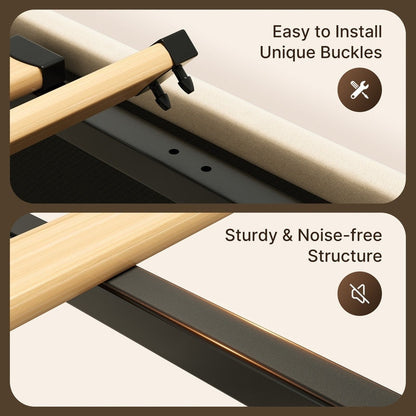 Struttura letto contenitore sollevabile, struttura letto imbottita con sistema di stoccaggio idraulico e testiera