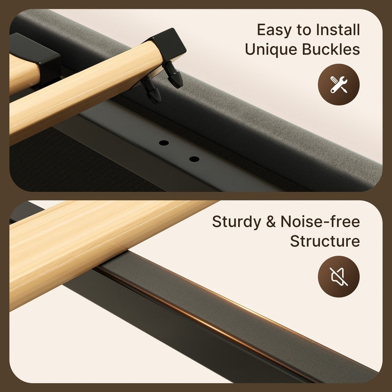 Struttura letto contenitore sollevabile, struttura letto imbottita con sistema di stoccaggio idraulico e testiera