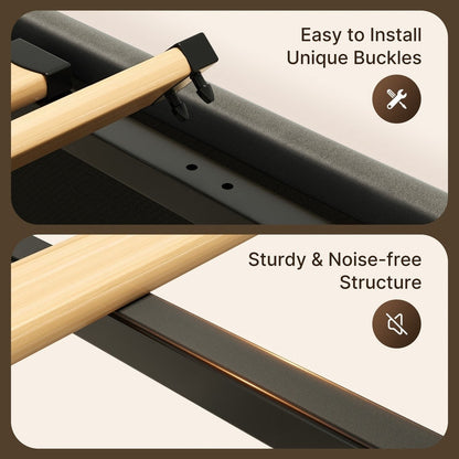 Struttura letto contenitore sollevabile, struttura letto imbottita con sistema di stoccaggio idraulico e testiera