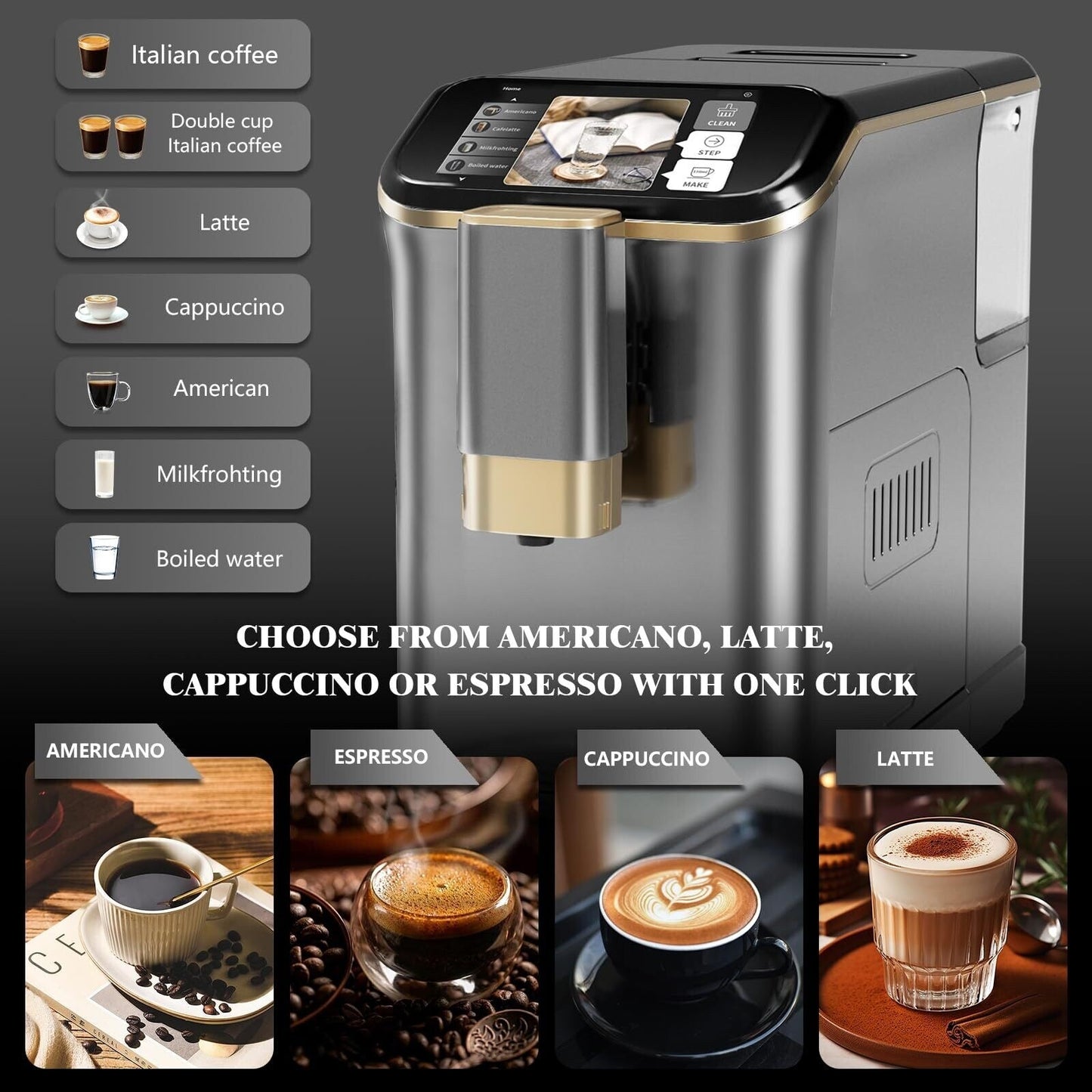 Macchina per caffè espresso completamente automatica 20 bar