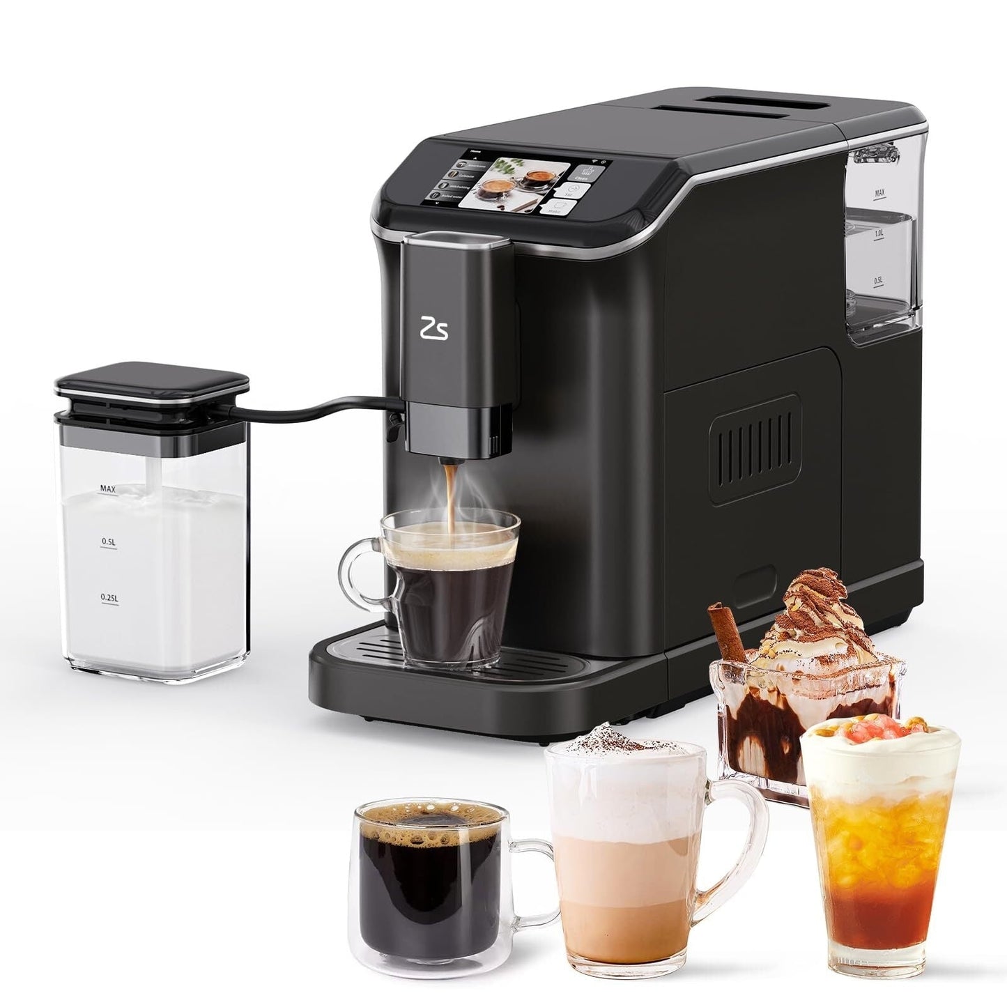 Macchina per caffè espresso completamente automatica con montalatte automatico