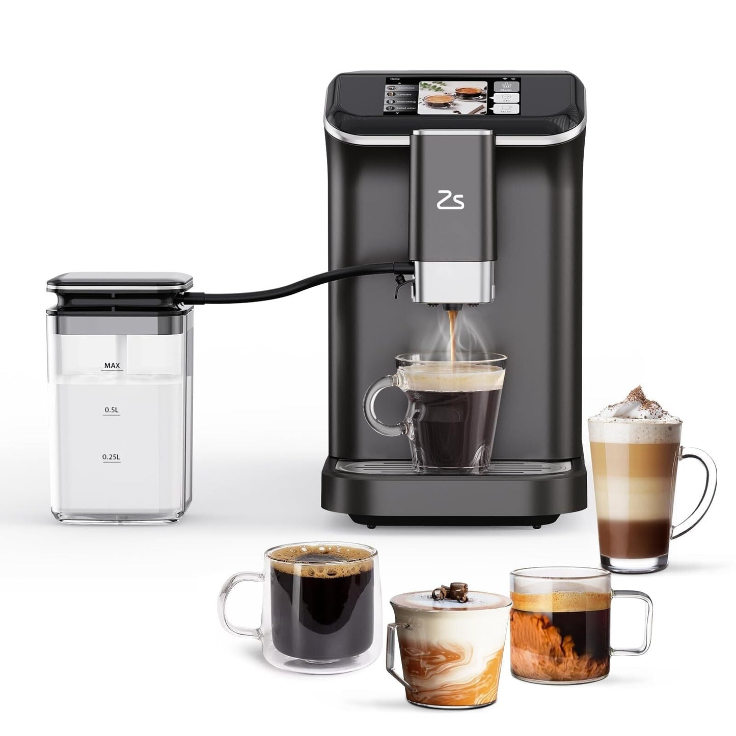 Macchina per caffè espresso completamente automatica con montalatte automatico