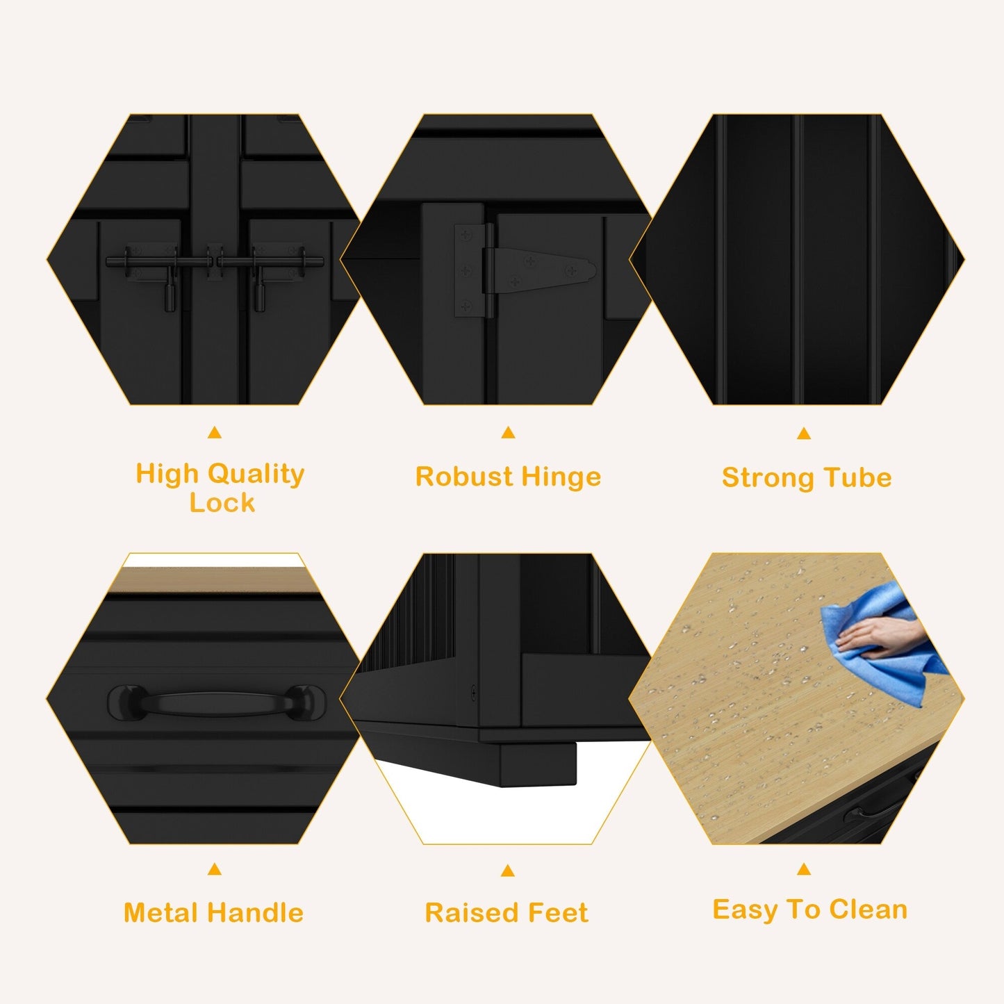 Trasportino per cani in stile mobile, cuccia per cani di grandi dimensioni in legno da 64,5 pollici