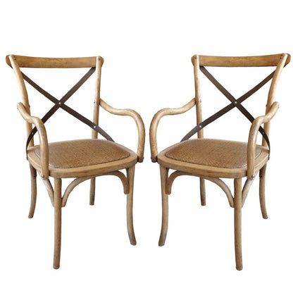 Poltrona con schienale incrociato in metallo da bistrot francese